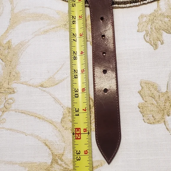 Streets Ahead Brown Leather Belt with Gold Buckle. - Picture 9 of 16